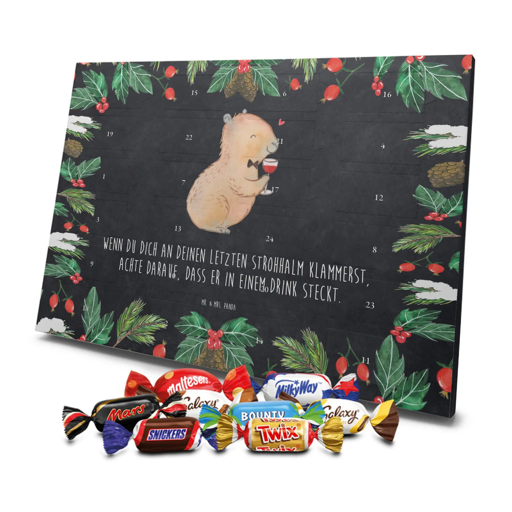Chocolate advent calendar Capybara wine card, gift ideas, gifts, animal lover, special gifts, cute animal motives, hand drawn, small animals, good mood, cute, funny sayings