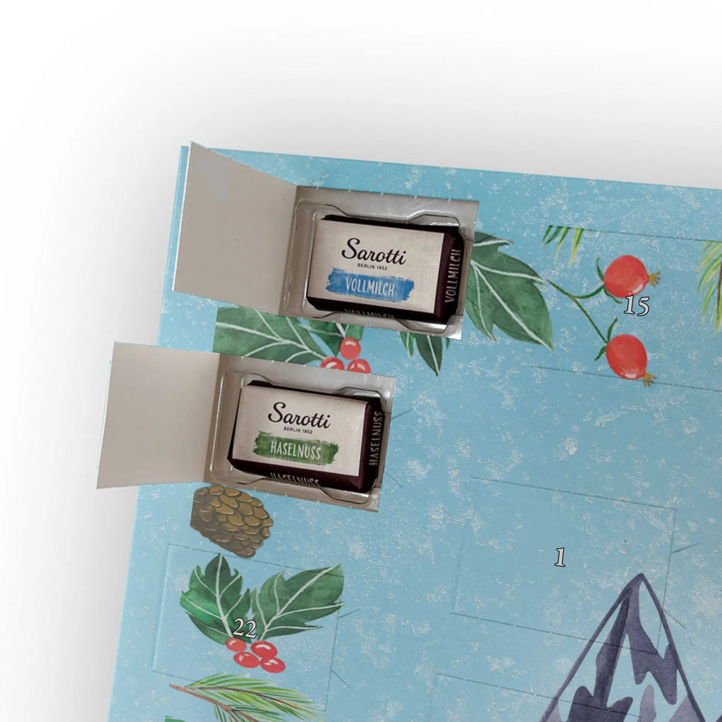 Chocolate advent calendar unicorn climber adventurer, travel, mountaineer, vacation, world traveler, adventure, mountains, world trip, explorer