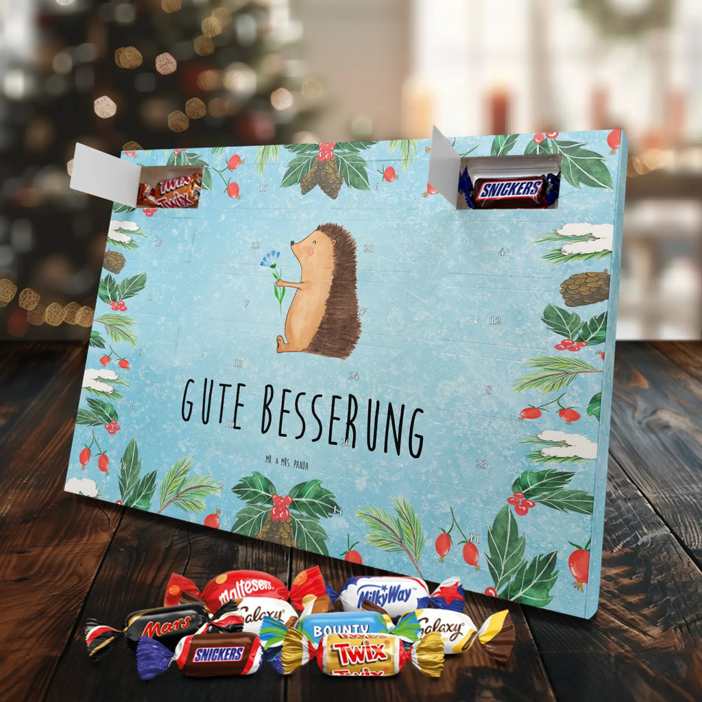 Chocolate advent calendar Hedgehog Flower gift ideas, gifts, small animals, good mood, cute, funny sayings, cute animal motives, hand drawn, special gifts, card, animal lover, hospital, illness, get well soon, recovery wishes, sick, visit