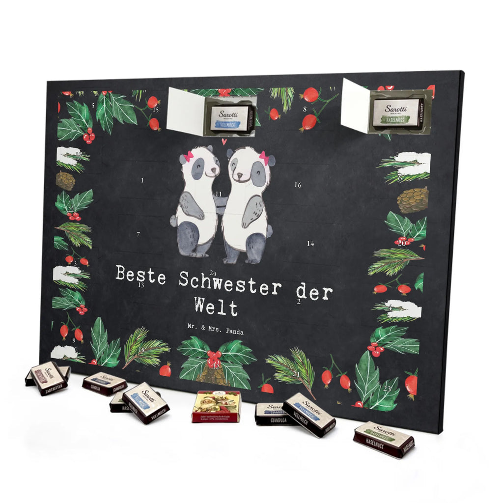 Chocolate advent calendar panda best sister in the world gift, birthday, gift idea, birthday present, giving, thank you, for, make you happy, gift tip, Gift, Best, Daughter, Siblings, Trifle, Sisters, Children