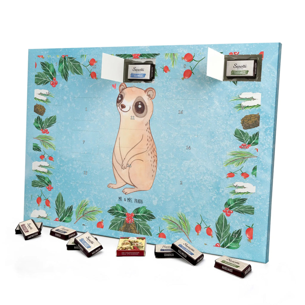 Chocolate advent calendar Slow loris Happy gift ideas, gifts, small animals, good mood, cute, funny sayings, cute animal motives, hand drawn, special gifts, card, animal lover