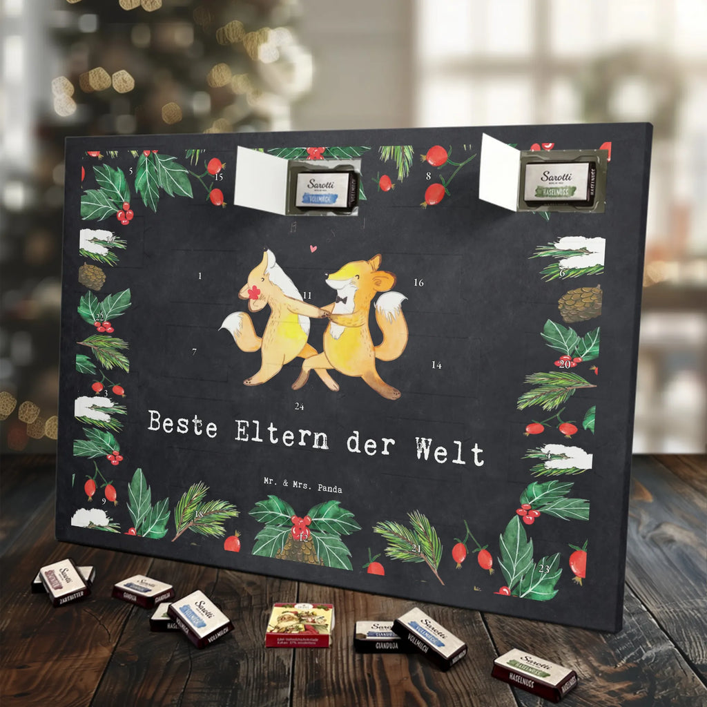 Chocolate advent calendar Fox Best parents in the world gift, birthday, gift idea, birthday present, giving, thank you, for, make you happy, gift tip, mom and dad, parents, parents couple, producer