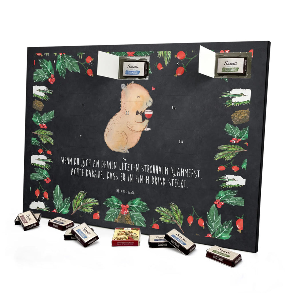 Chocolate advent calendar Capybara wine card, gift ideas, gifts, animal lover, special gifts, cute animal motives, hand drawn, small animals, good mood, cute, funny sayings