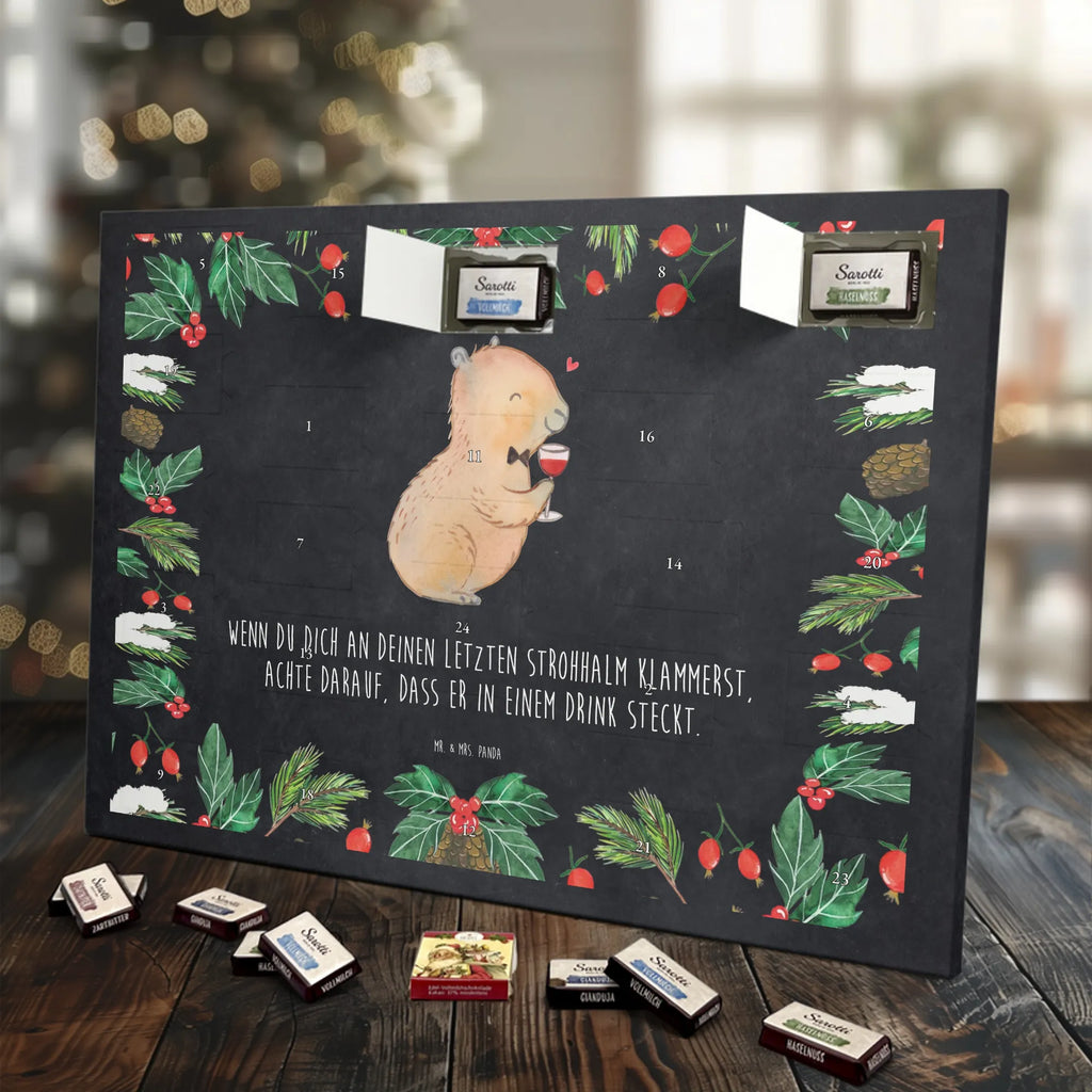 Chocolate advent calendar Capybara wine card, gift ideas, gifts, animal lover, special gifts, cute animal motives, hand drawn, small animals, good mood, cute, funny sayings