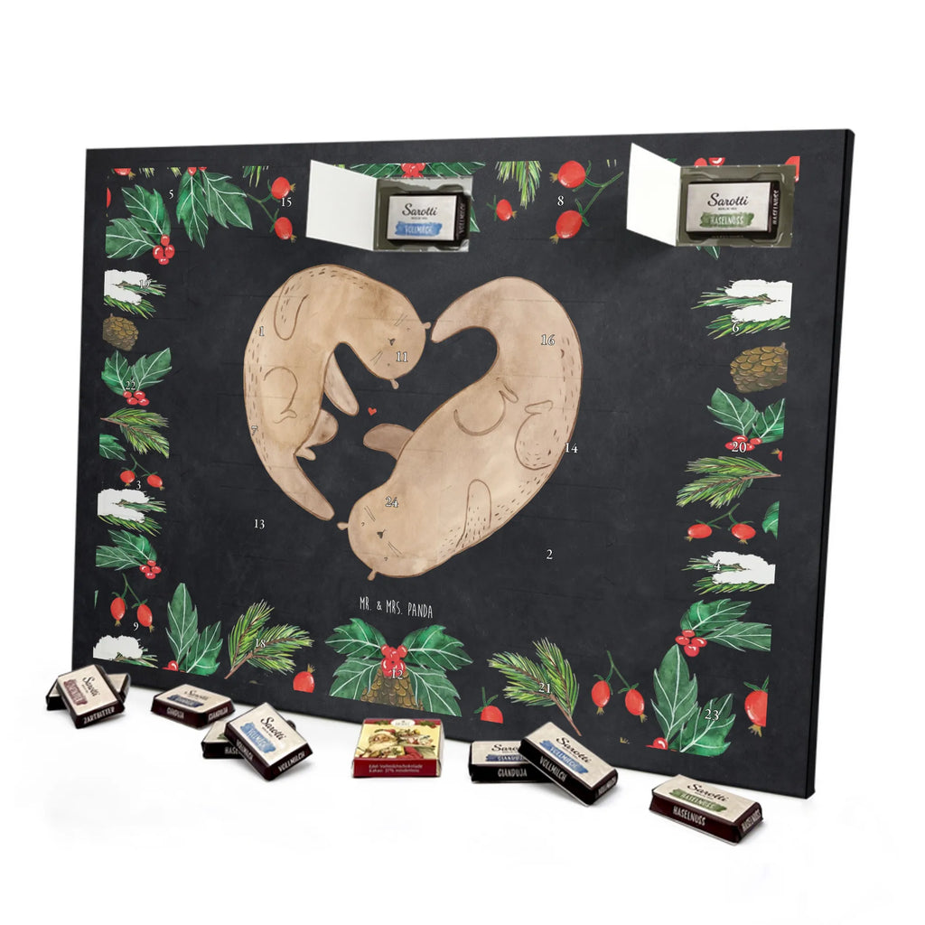 Chocolate advent calendar otter Heart mammal, predator, gifts for people in love, gift ideas for animal lovers, animal, aquatic animal, marten, otter gifts, water mammal, water, water animal, sea otter, animal lover, European otter, baby otter, heart, anniversary, love gift, life together, wedding day, proof of love, better half