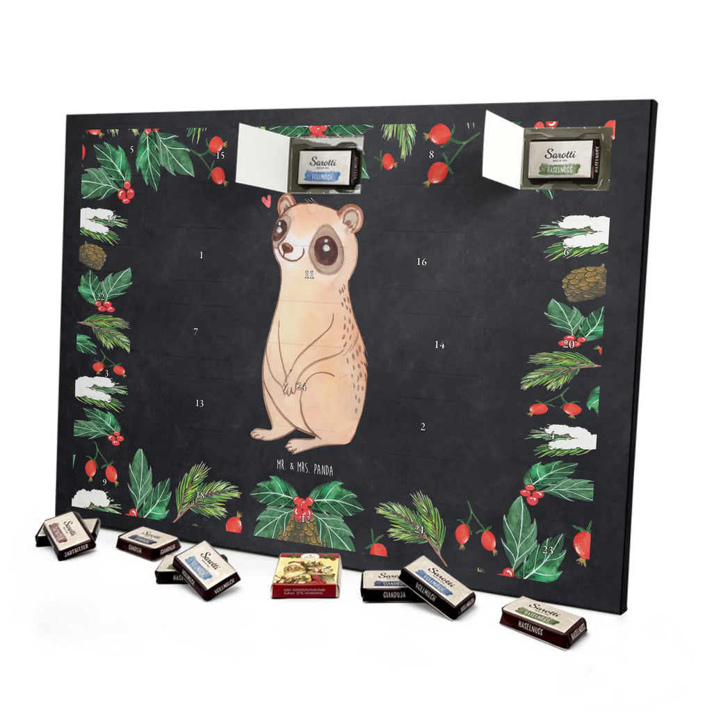 Chocolate advent calendar Slow loris Happy gift ideas, gifts, small animals, good mood, cute, funny sayings, cute animal motives, hand drawn, special gifts, card, animal lover