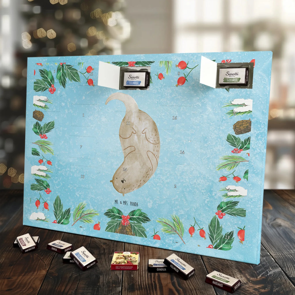 Chocolate advent calendar otter upside down mammal, predator, gifts for people in love, gift ideas for animal lovers, animal, aquatic animal, marten, otter gifts, water mammal, water, water animal, sea otter, animal lover, European otter, baby otter, Otter Sea Otter Lake Otter