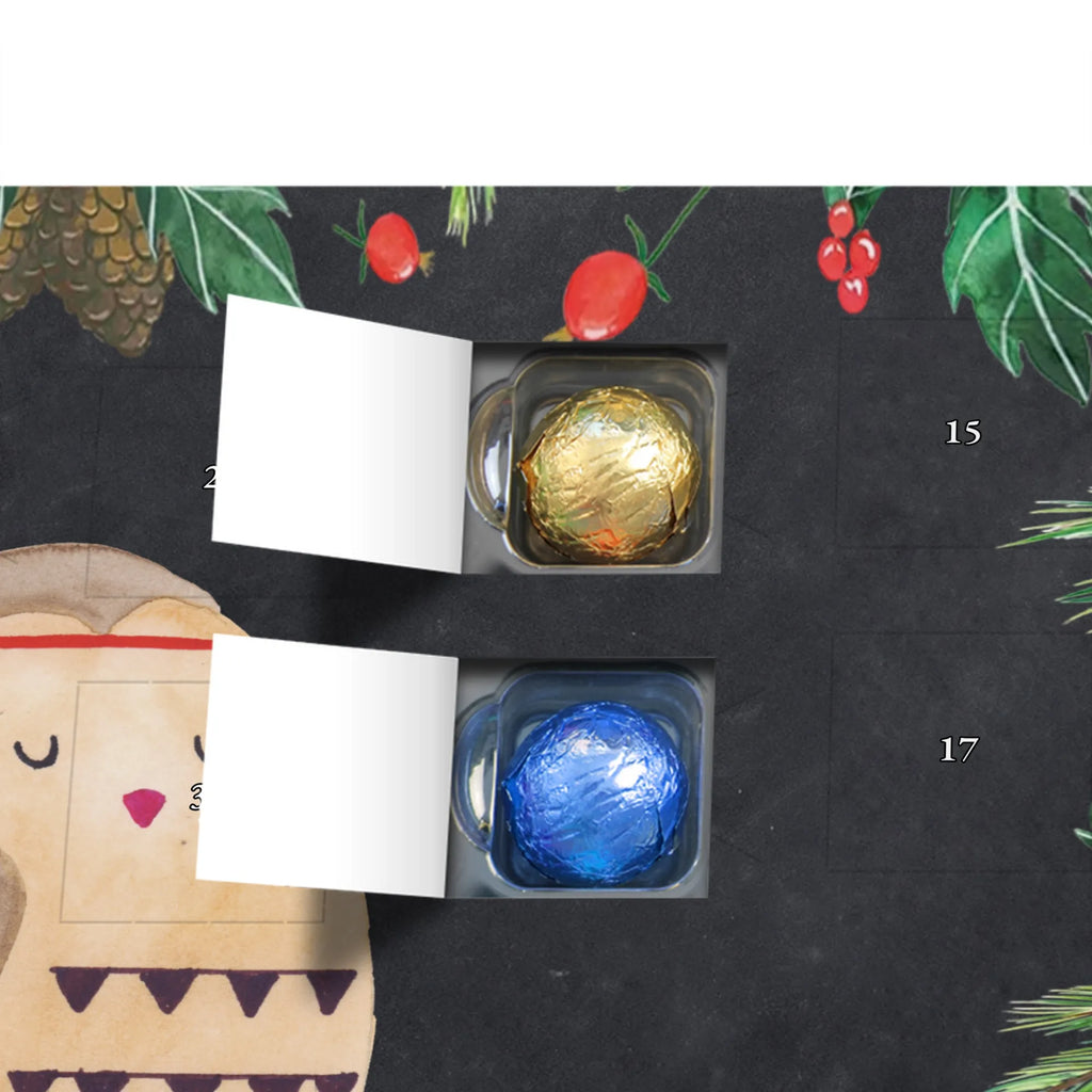 Chocolate advent calendar Owl feather headdress illustrated, nocturnal, romantic gift, gift ideas, birthday present, forest animal, bird, owl decor, Indian saying, Owl decoration, Life is an adventure, Feather decoration, Travel saying, Decoration, Beautiful saying