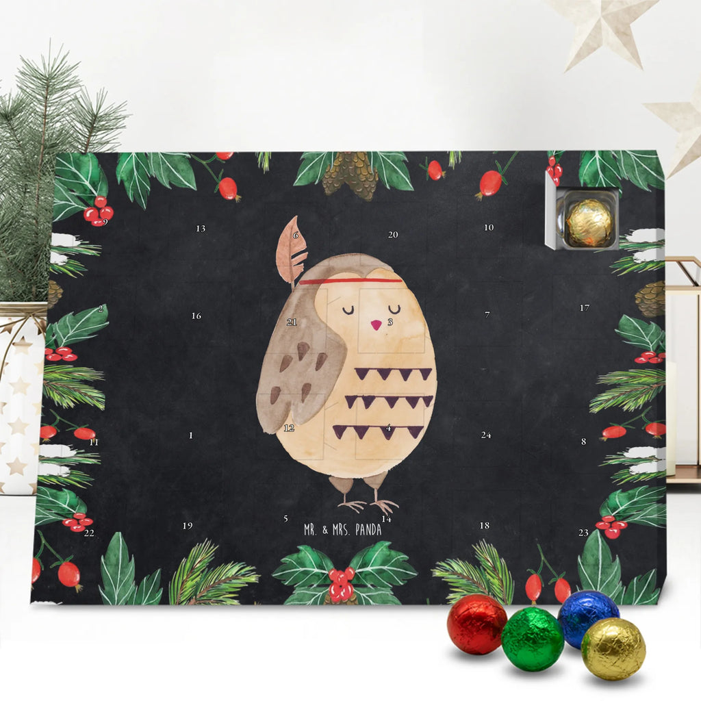 Chocolate advent calendar Owl feather headdress illustrated, nocturnal, romantic gift, gift ideas, birthday present, forest animal, bird, owl decor, Indian saying, Owl decoration, Life is an adventure, Feather decoration, Travel saying, Decoration, Beautiful saying