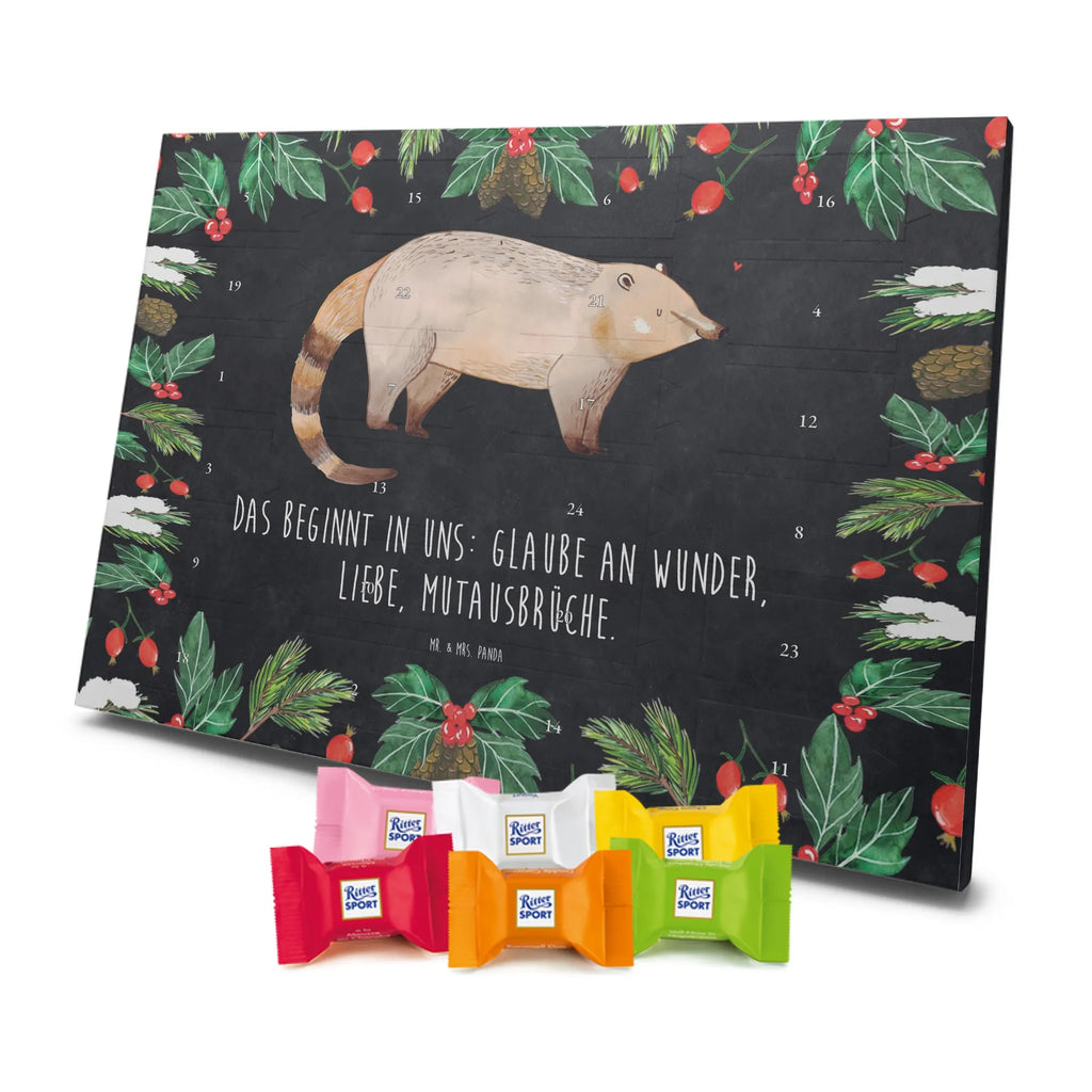 Chocolate advent calendar Coati gift ideas, gifts, small animals, good mood, cute, funny sayings, cute animal motives, hand drawn, special gifts, card, animal lover, Nose bear, trunk bear