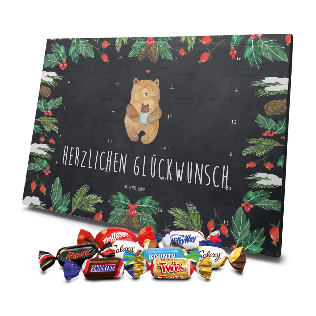 Chocolate advent calendar bear infant cuddly toy, teddy bear, baptized child, congratulations, baptism, nephew, grandson, parents, mother, niece, grandchild, birth, birthday