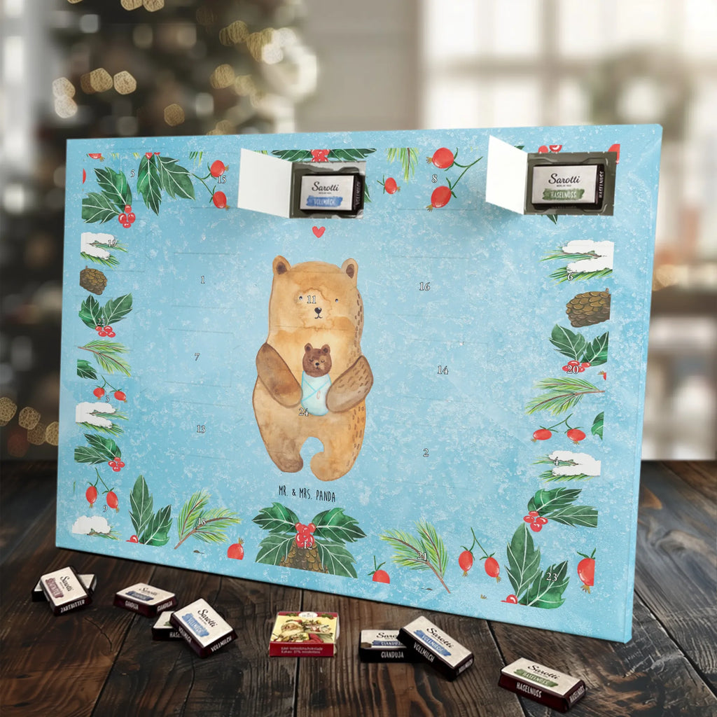 Chocolate advent calendar bear infant cuddly toy, teddy bear, baptized child, congratulations, baptism, nephew, grandson, parents, mother, niece, grandchild, birth, birthday