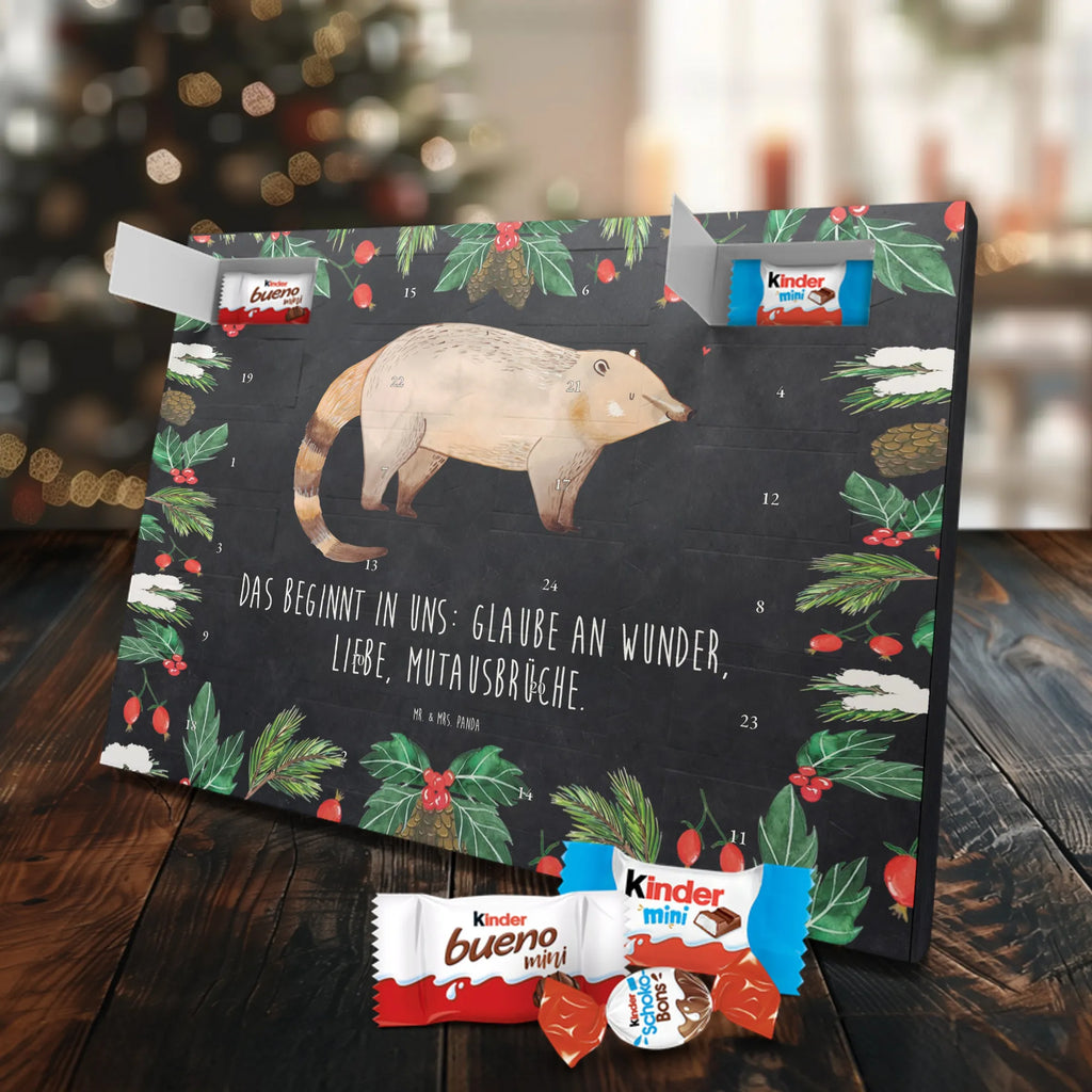 Chocolate advent calendar Coati gift ideas, gifts, small animals, good mood, cute, funny sayings, cute animal motives, hand drawn, special gifts, card, animal lover, Nose bear, trunk bear