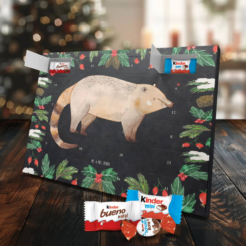 Chocolate advent calendar Coati gift ideas, gifts, small animals, good mood, cute, funny sayings, cute animal motives, hand drawn, special gifts, card, animal lover, Nose bear, trunk bear
