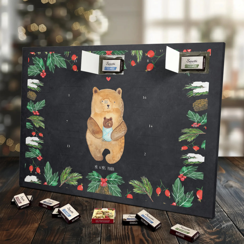 Chocolate advent calendar bear infant cuddly toy, teddy bear, baptized child, congratulations, baptism, nephew, grandson, parents, mother, niece, grandchild, birth, birthday