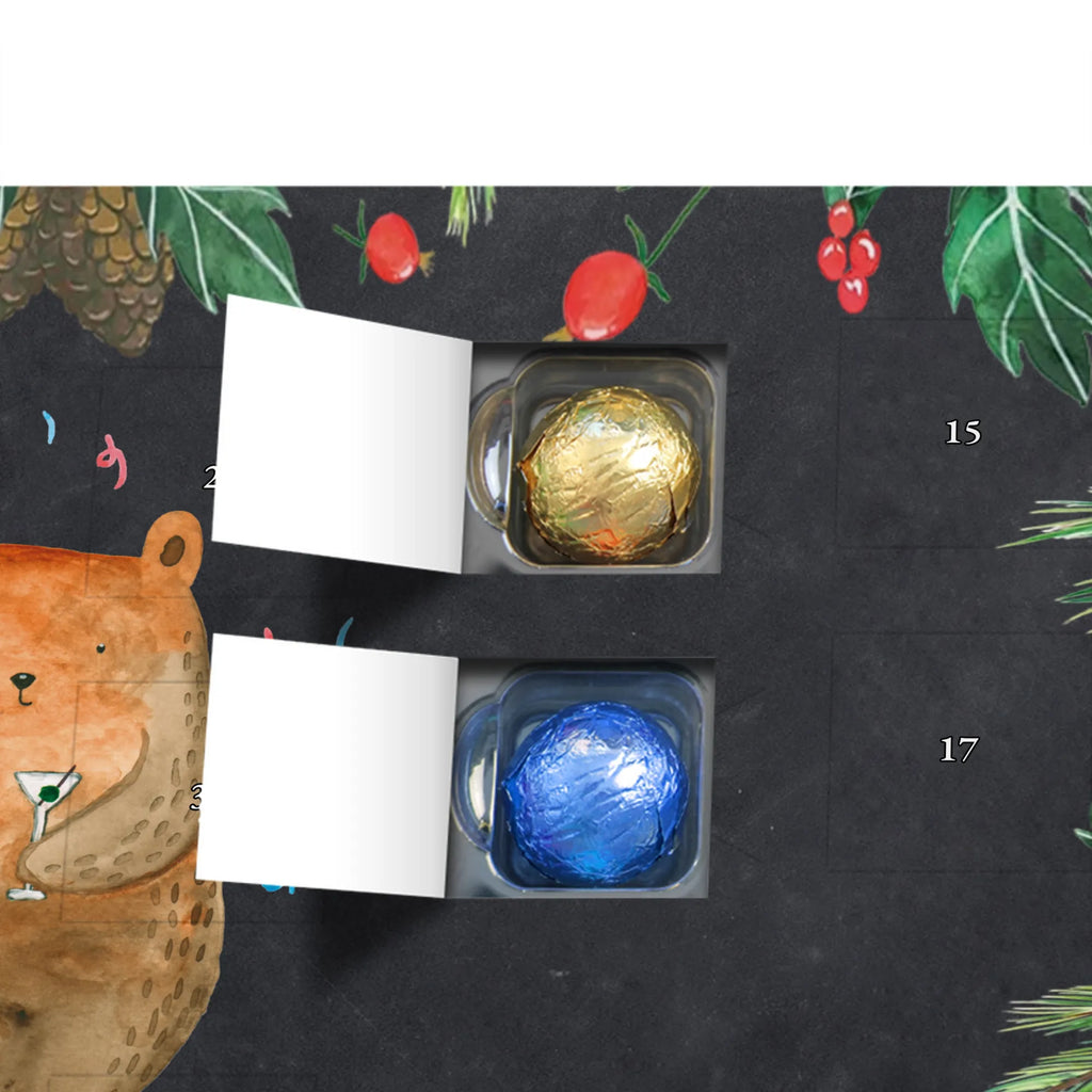 Chocolate advent calendar bear party cuddly toy, teddy bear, Bring a present, Partying, Good mood, Birthday present, Celebrate, Present, Birthday