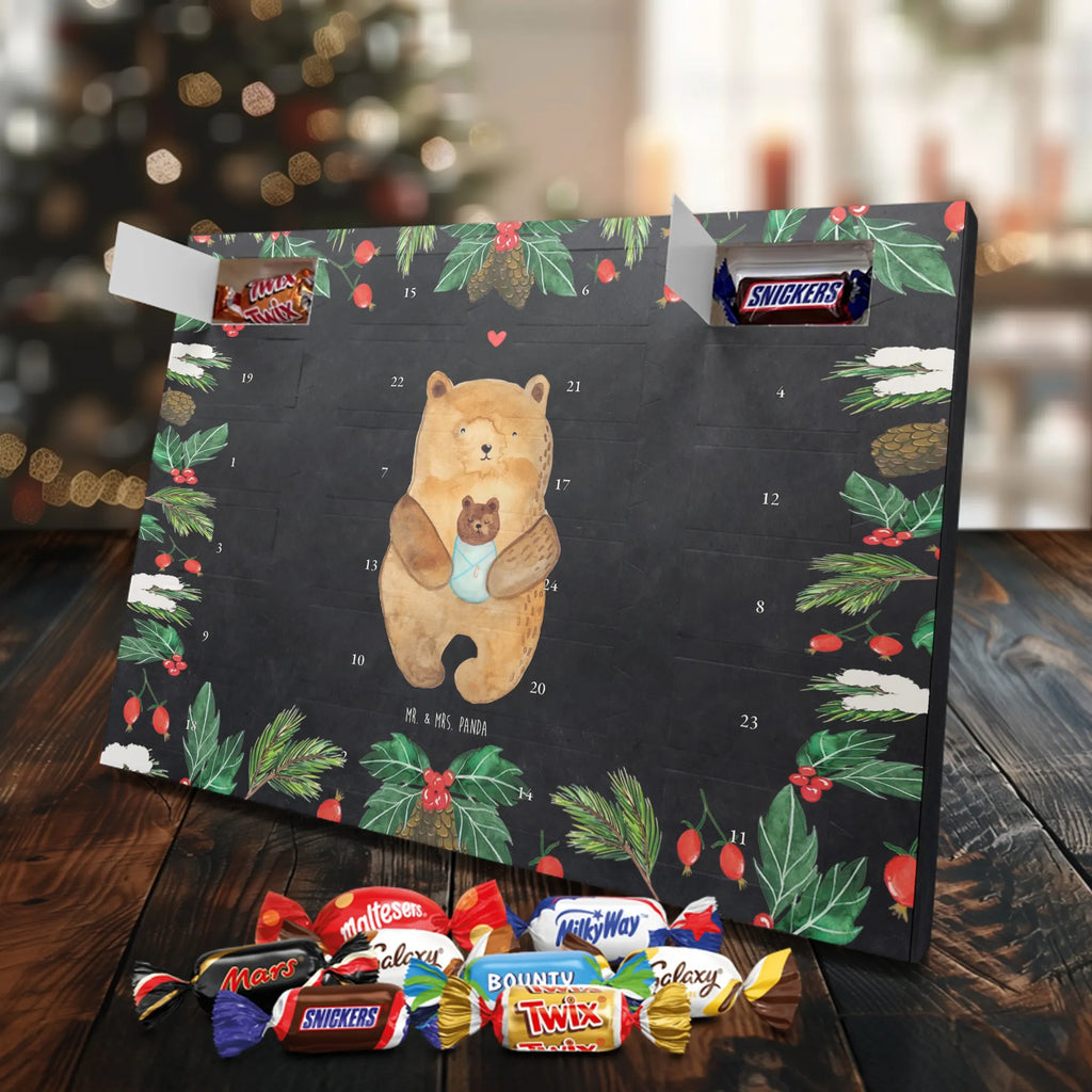 Chocolate advent calendar bear infant cuddly toy, teddy bear, baptized child, congratulations, baptism, nephew, grandson, parents, mother, niece, grandchild, birth, birthday