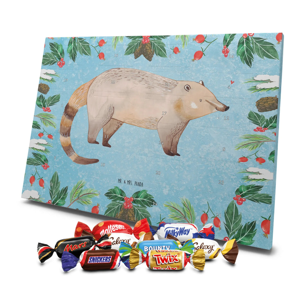 Chocolate advent calendar Coati gift ideas, gifts, small animals, good mood, cute, funny sayings, cute animal motives, hand drawn, special gifts, card, animal lover, Nose bear, trunk bear