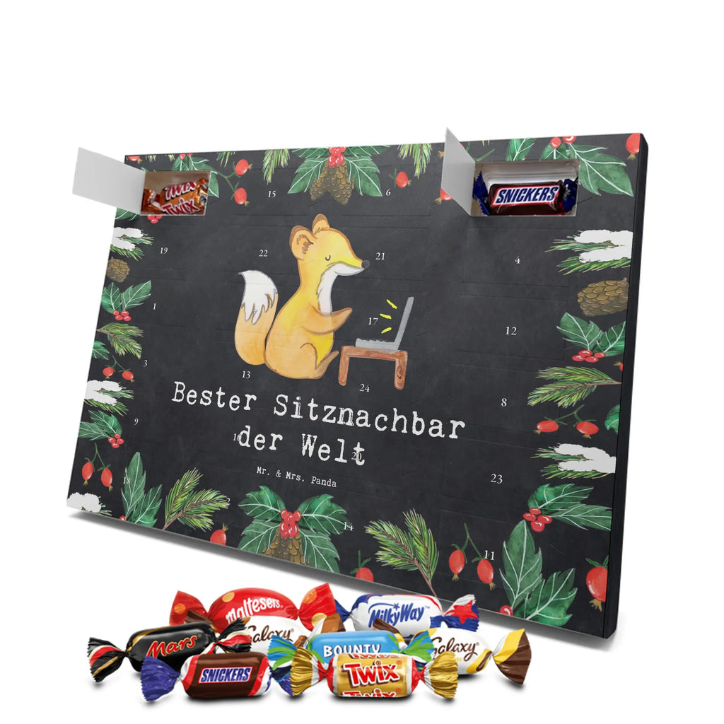 Chocolate advent calendar Fox Best seat neighbor in the world gift, birthday, gift idea, birthday present, giving, thank you, for, make you happy, gift tip, neighbor, chair neighbor, university, school, college, table neighbor, Seat neighbor, classmate, fellow student