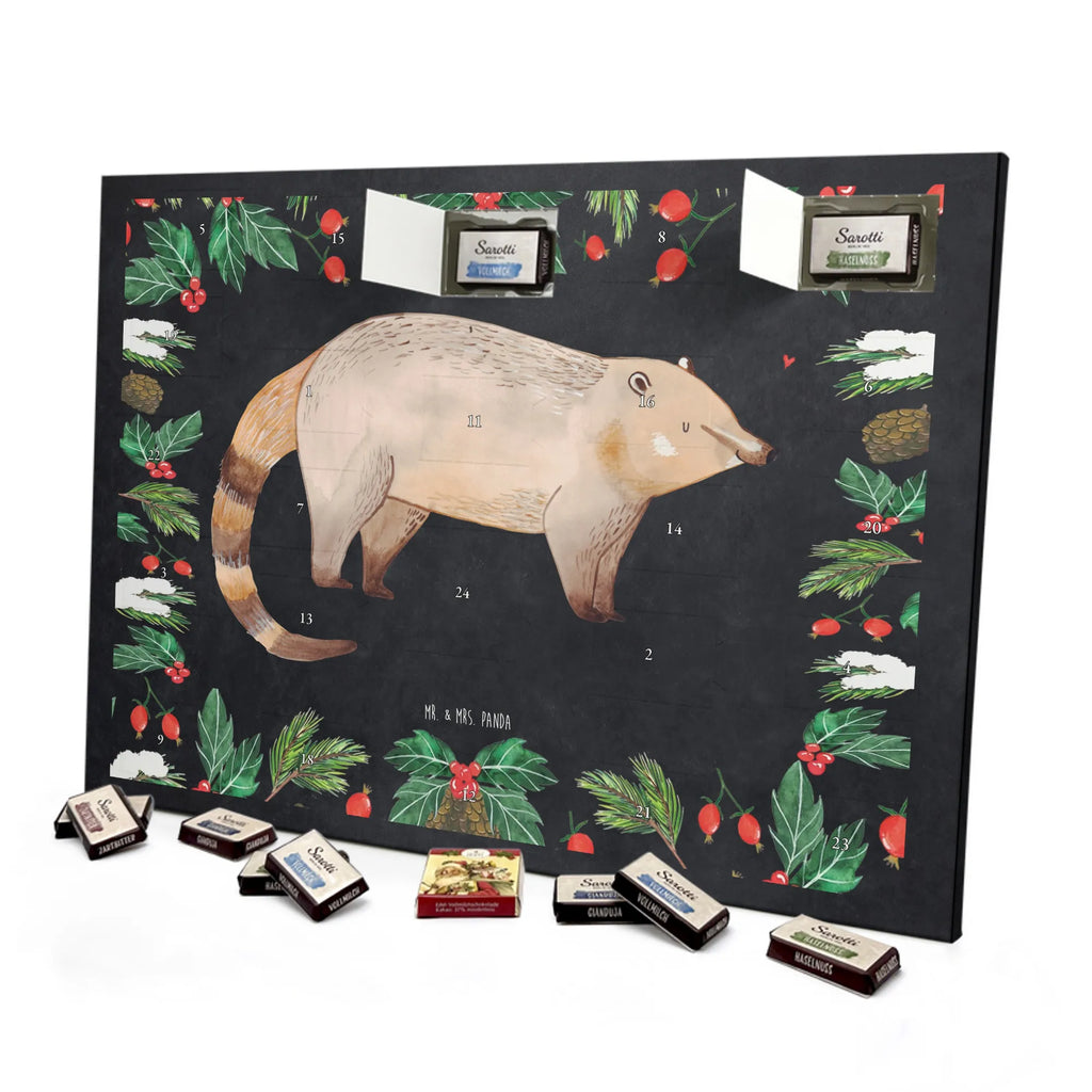 Chocolate advent calendar Coati gift ideas, gifts, small animals, good mood, cute, funny sayings, cute animal motives, hand drawn, special gifts, card, animal lover, Nose bear, trunk bear
