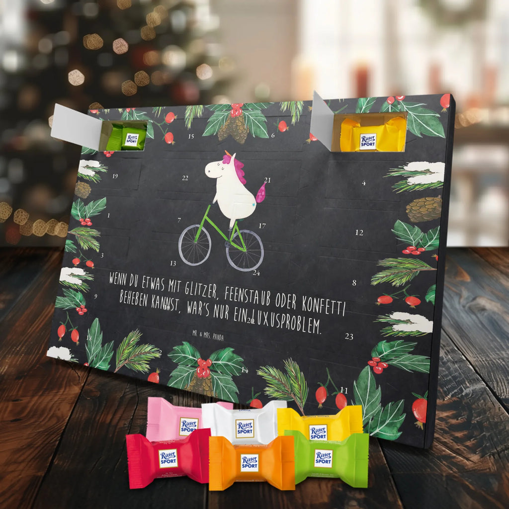 Chocolate advent calendar unicorn cyclist wheel, luxury problem, love affliction, confetti, fairy dust, cycling, cyclist gift, present, grief