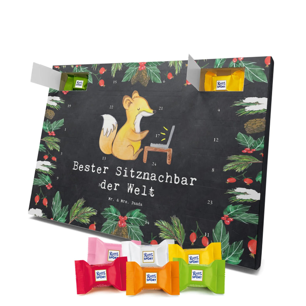 Chocolate advent calendar Fox Best seat neighbor in the world gift, birthday, gift idea, birthday present, giving, thank you, for, make you happy, gift tip, neighbor, chair neighbor, university, school, college, table neighbor, Seat neighbor, classmate, fellow student