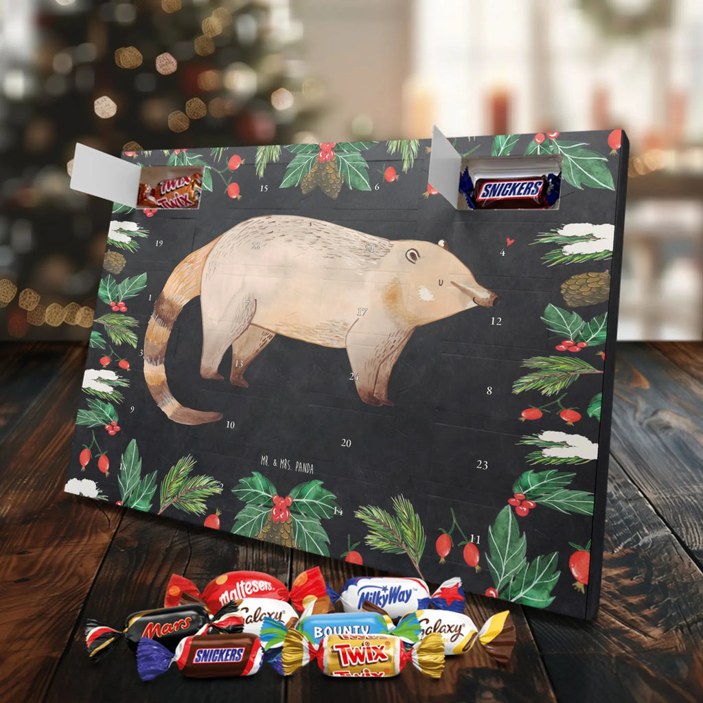 Chocolate advent calendar Coati gift ideas, gifts, small animals, good mood, cute, funny sayings, cute animal motives, hand drawn, special gifts, card, animal lover, Nose bear, trunk bear