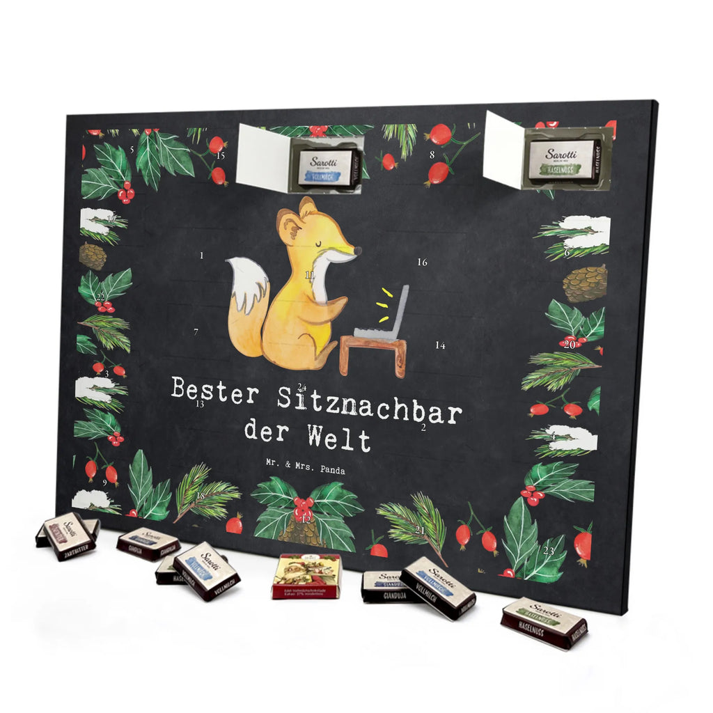 Chocolate advent calendar Fox Best seat neighbor in the world gift, birthday, gift idea, birthday present, giving, thank you, for, make you happy, gift tip, neighbor, chair neighbor, university, school, college, table neighbor, Seat neighbor, classmate, fellow student