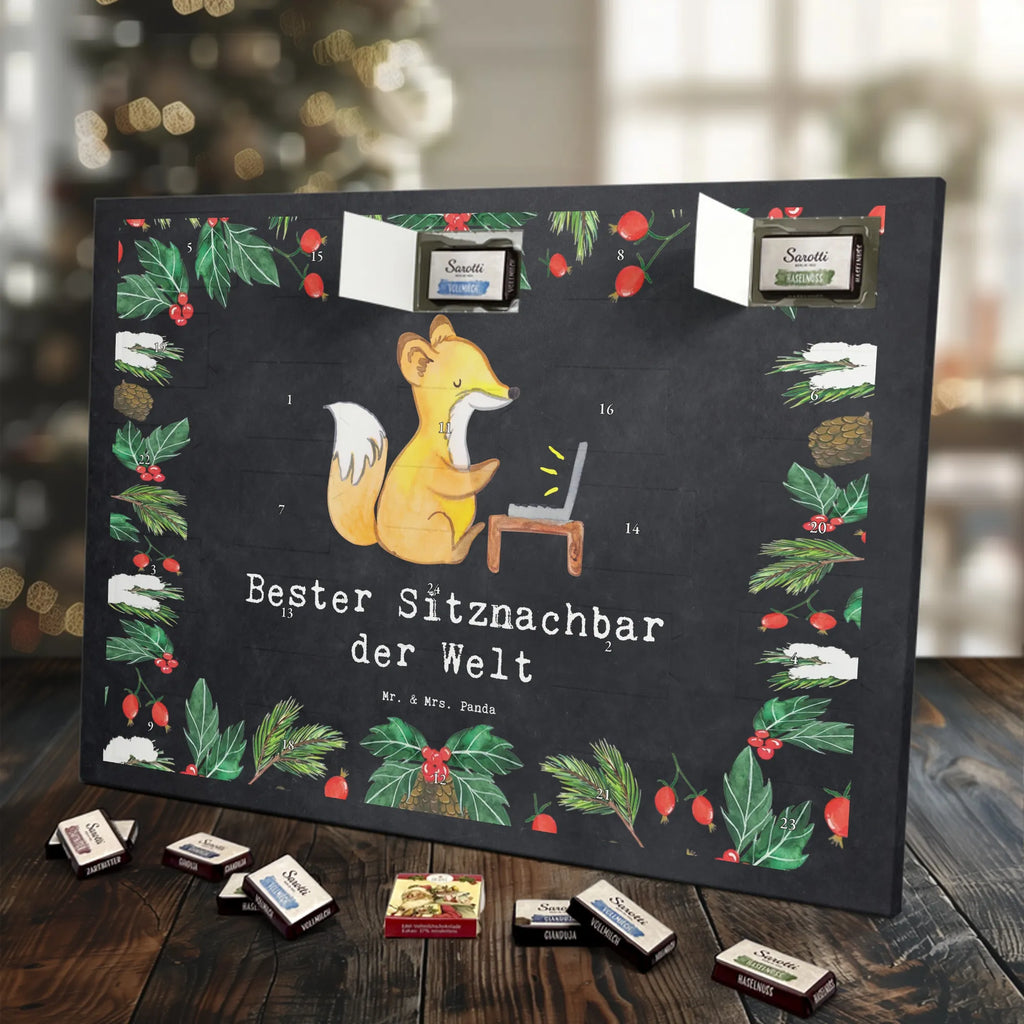 Chocolate advent calendar Fox Best seat neighbor in the world gift, birthday, gift idea, birthday present, giving, thank you, for, make you happy, gift tip, neighbor, chair neighbor, university, school, college, table neighbor, Seat neighbor, classmate, fellow student