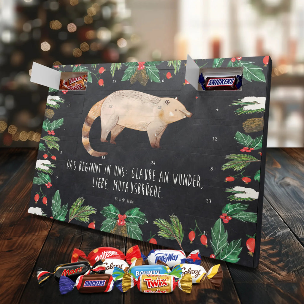 Chocolate advent calendar Coati gift ideas, gifts, small animals, good mood, cute, funny sayings, cute animal motives, hand drawn, special gifts, card, animal lover, Nose bear, trunk bear