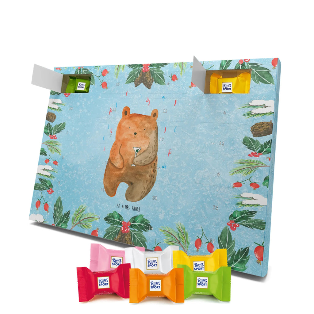 Chocolate advent calendar bear party cuddly toy, teddy bear, Bring a present, Partying, Good mood, Birthday present, Celebrate, Present, Birthday