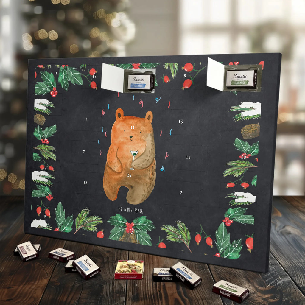 Chocolate advent calendar bear party cuddly toy, teddy bear, Bring a present, Partying, Good mood, Birthday present, Celebrate, Present, Birthday