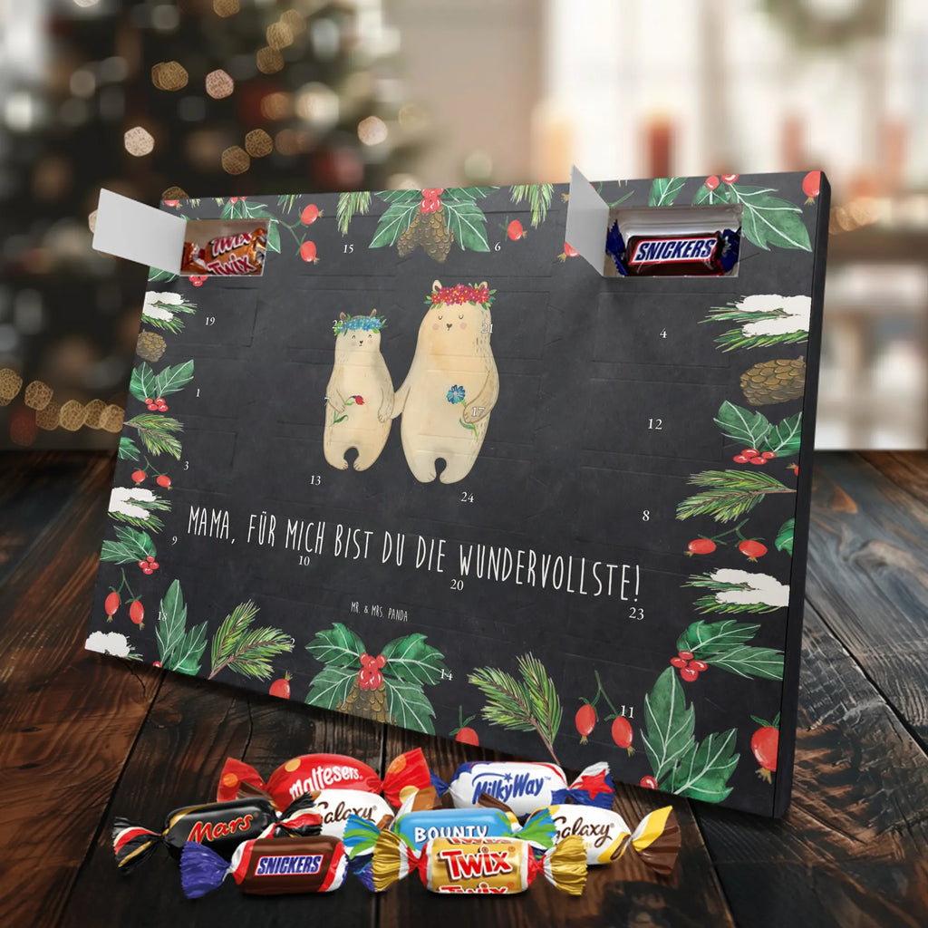 Chocolate advent calendar Bears with flower crown Father's Day, Mother's Day, child, bears, gift mommy. mother's day, best mommy, daughter, children, world best mommy, daughters, role model, favorite mommy, favorite person