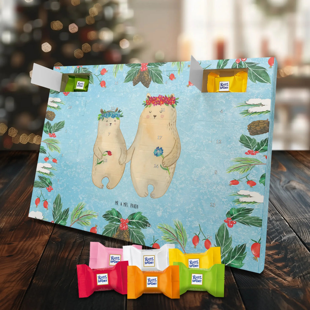 Chocolate advent calendar Bears with flower crown Father's Day, Mother's Day, child, bears, gift mommy. mother's day, best mommy, daughter, children, world best mommy, daughters, role model, favorite mommy, favorite person