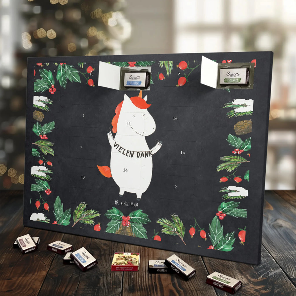 Chocolate advent calendar unicorn Thank you very much Thank you present, thank you gift, thanks, thank you