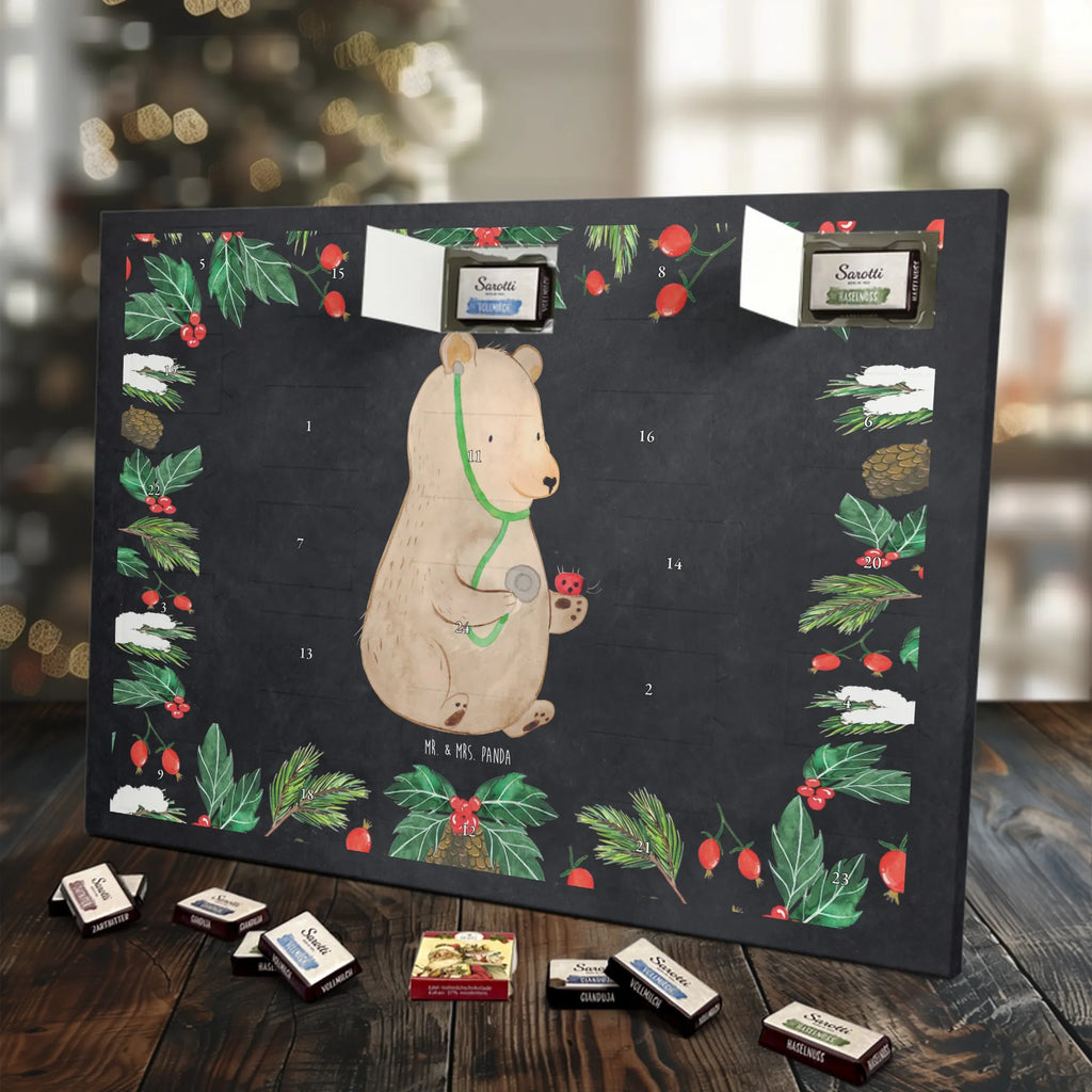 Chocolate advent calendar bear Physician cuddly toy, teddy bear, Doctor