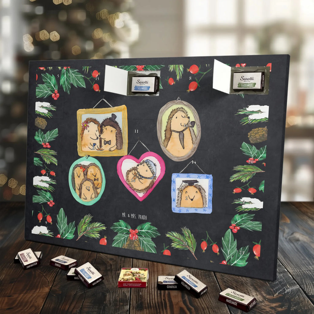 Chocolate advent calendar Hedgehog family Father's Day, Mother's Day, hedgehogs, pictures, solidarity, mum