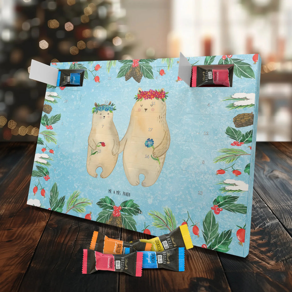 Chocolate advent calendar Bears with flower crown Father's Day, Mother's Day, child, bears, gift mommy. mother's day, best mommy, daughter, children, world best mommy, daughters, role model, favorite mommy, favorite person
