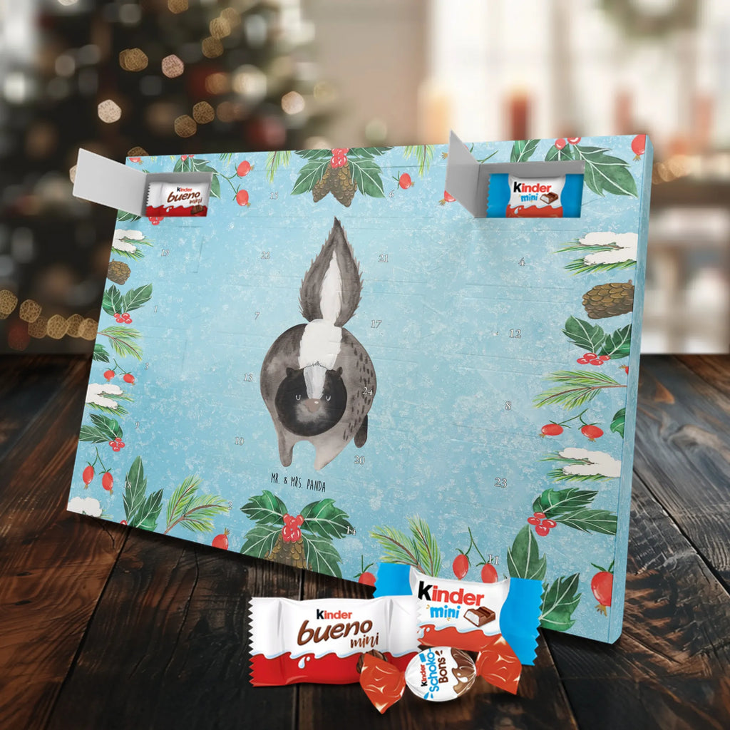 Chocolate advent calendar skunk attack angry, wild animal, predator, stinky, threatening