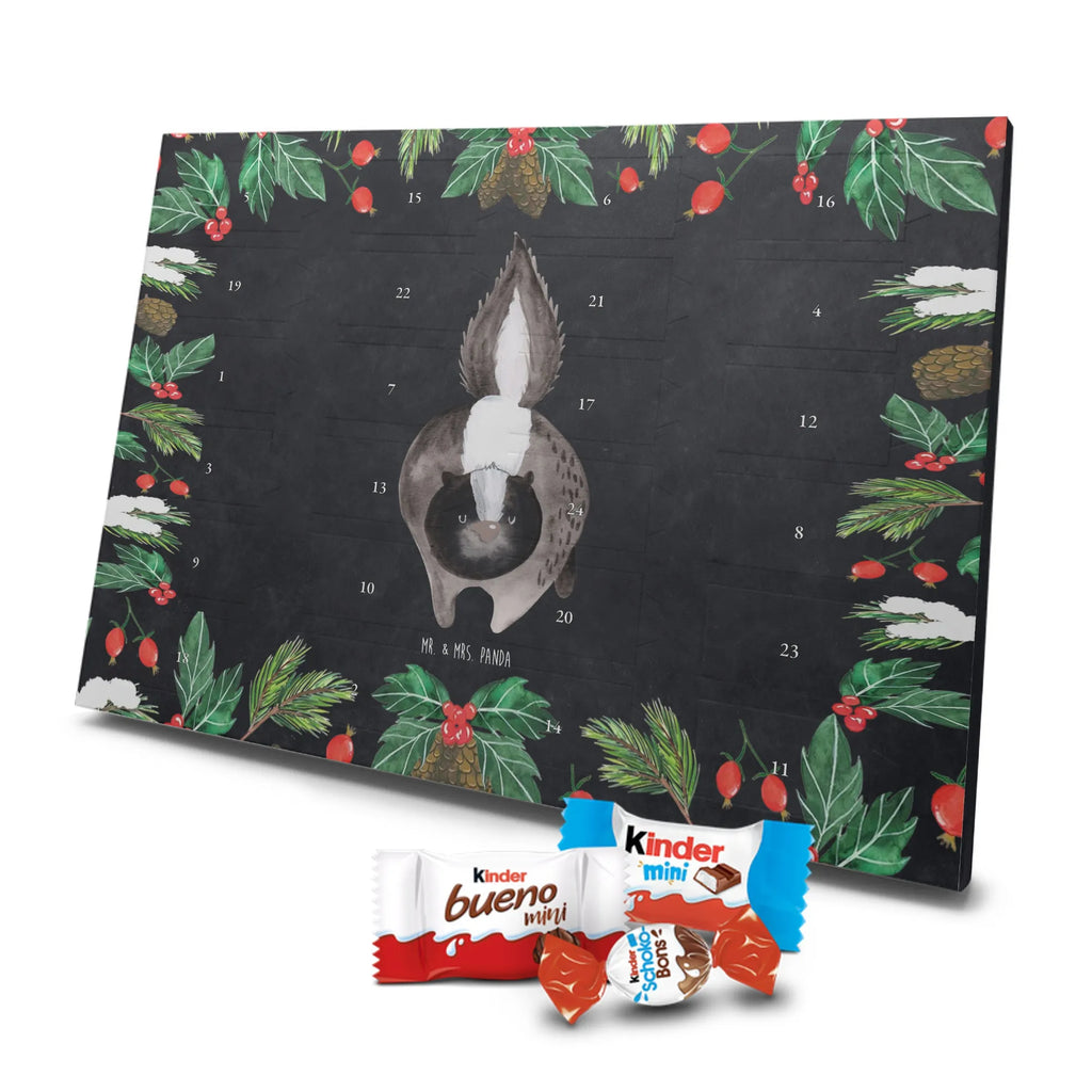 Chocolate advent calendar skunk attack angry, wild animal, predator, stinky, threatening