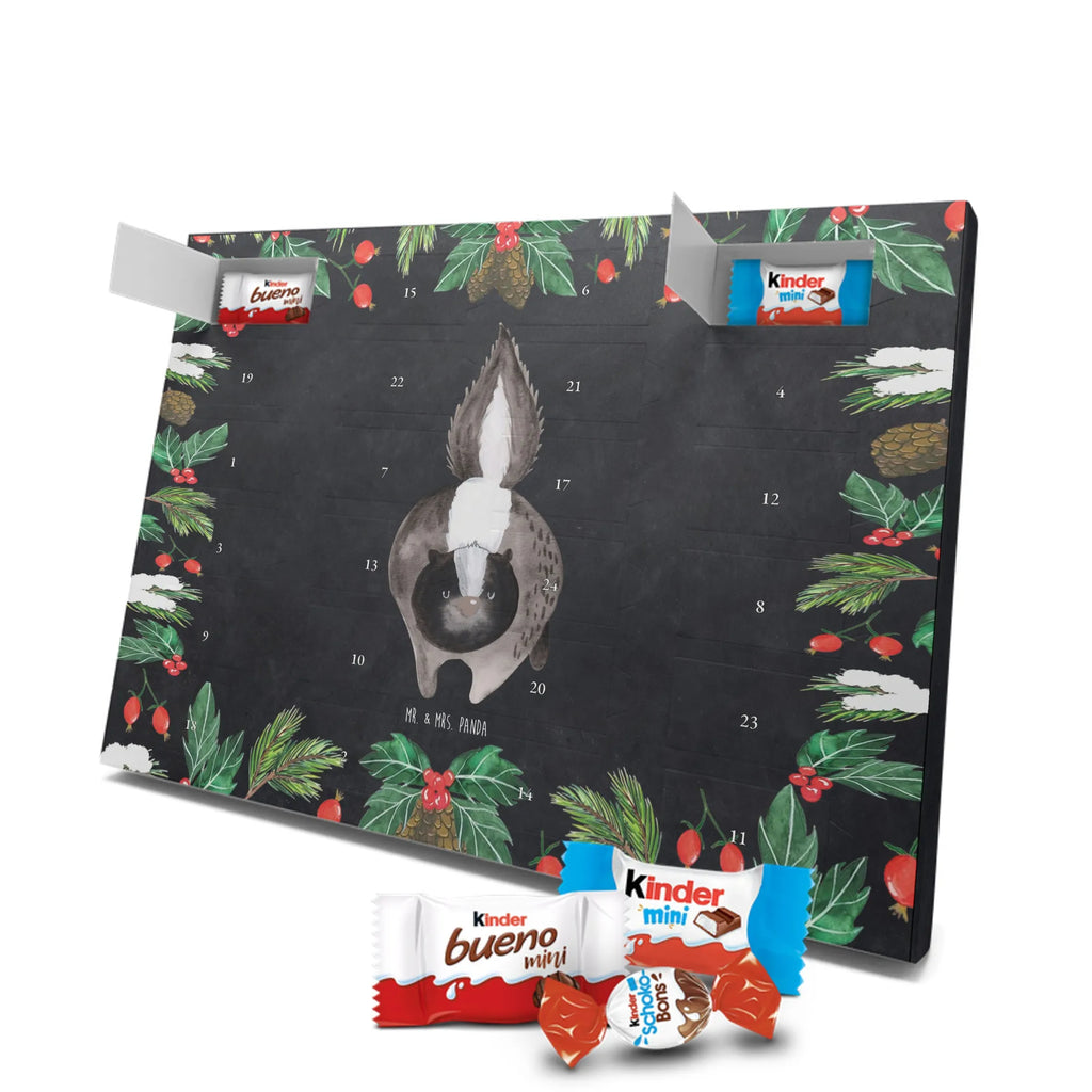 Chocolate advent calendar skunk attack angry, wild animal, predator, stinky, threatening