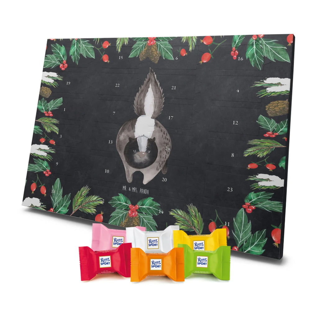 Chocolate advent calendar skunk attack angry, wild animal, predator, stinky, threatening