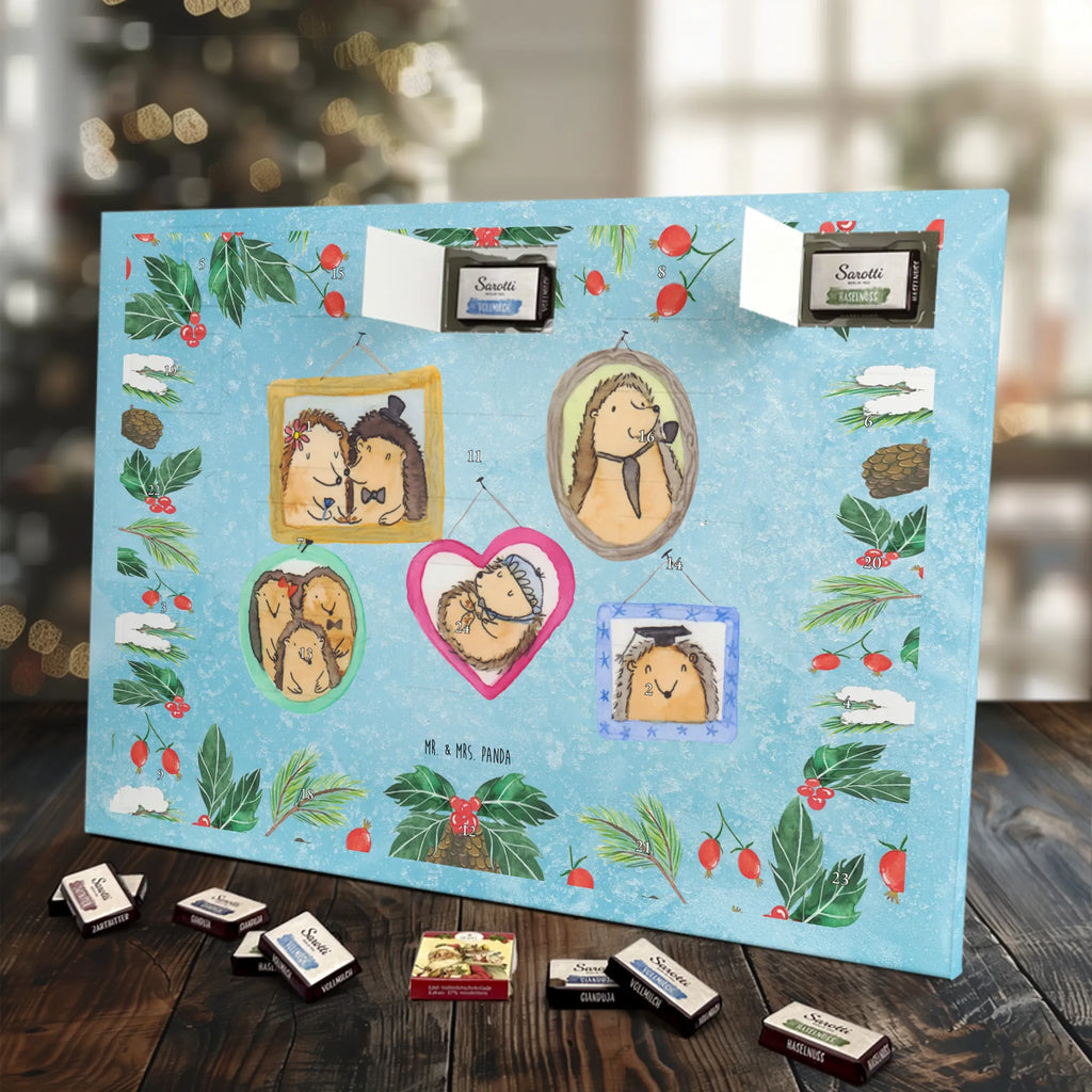 Chocolate advent calendar Hedgehog family Father's Day, Mother's Day, hedgehogs, pictures, solidarity, mum