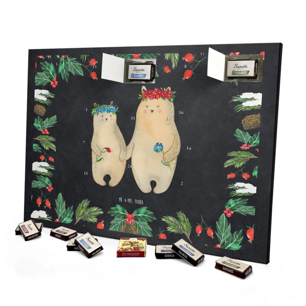 Chocolate advent calendar Bears with flower crown Father's Day, Mother's Day, child, bears, gift mommy. mother's day, best mommy, daughter, children, world best mommy, daughters, role model, favorite mommy, favorite person