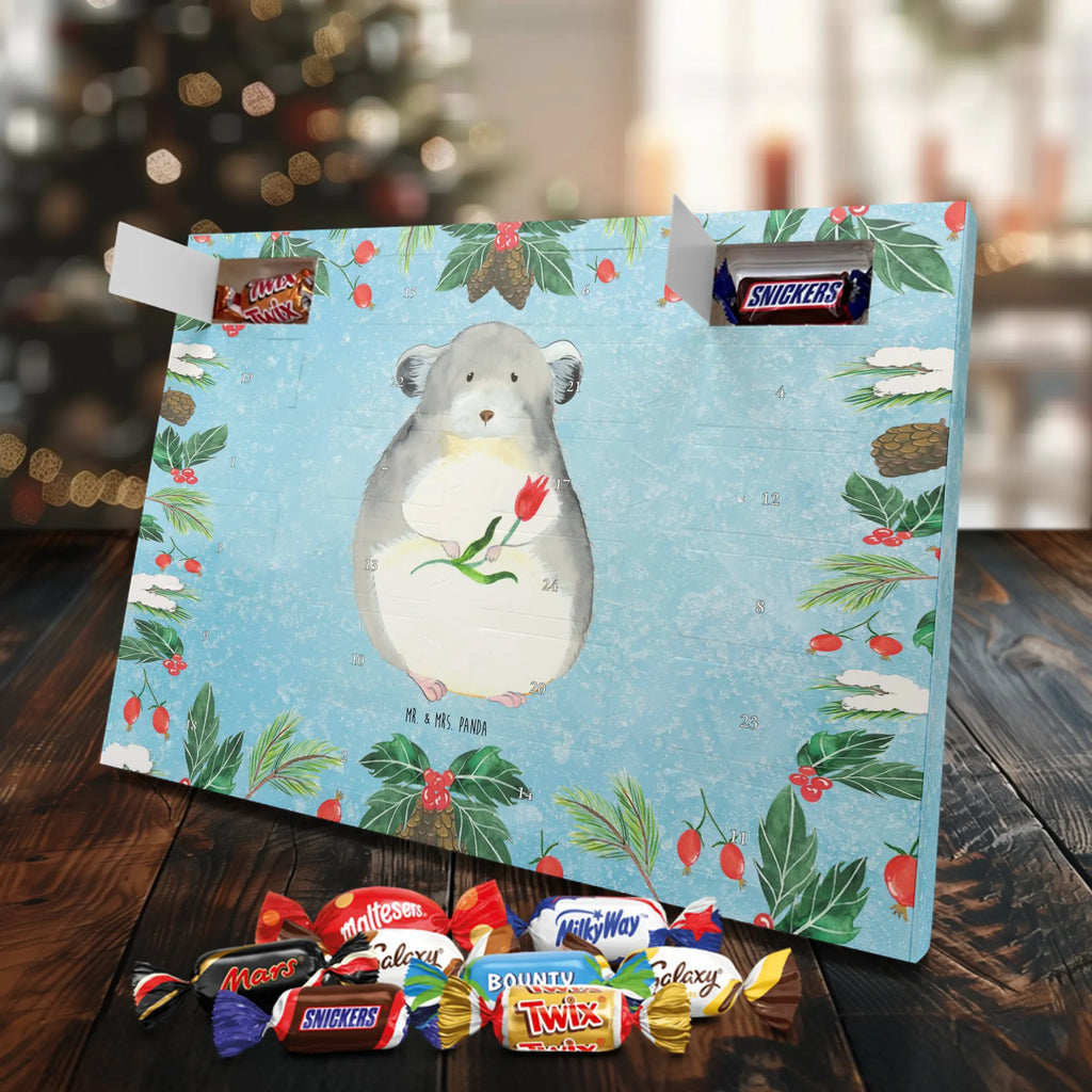 Chocolate advent calendar chinchilla flower gift ideas, gifts, small animals, good mood, cute, funny sayings, cute animal motives, hand drawn, special gifts, card, animal lover, grief, office life, heartache, being sad