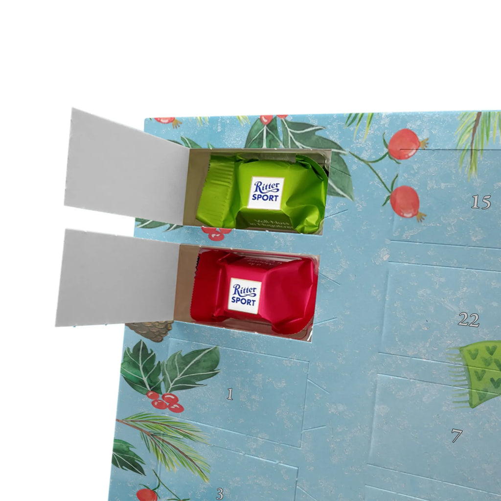 Chocolate advent calendar Smörle sledding snow, Christmas time