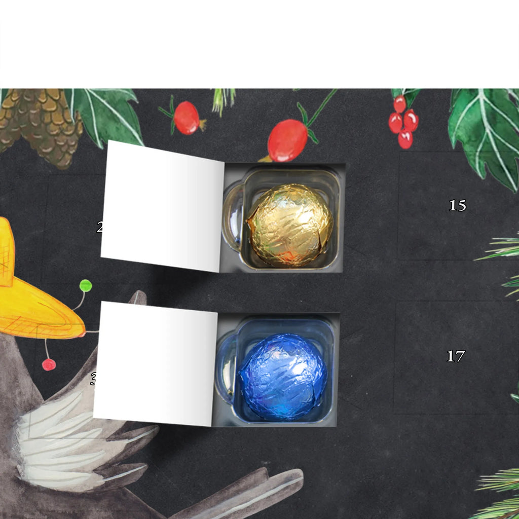 Chocolate advent calendar Crow sombrero gift ideas, gifts, small animals, good mood, cute, funny sayings, cute animal motives, hand drawn, special gifts, card, animal lover, Saying positive, Raven, Birds, Bird, Be happy, Magpie, Happiness Saying