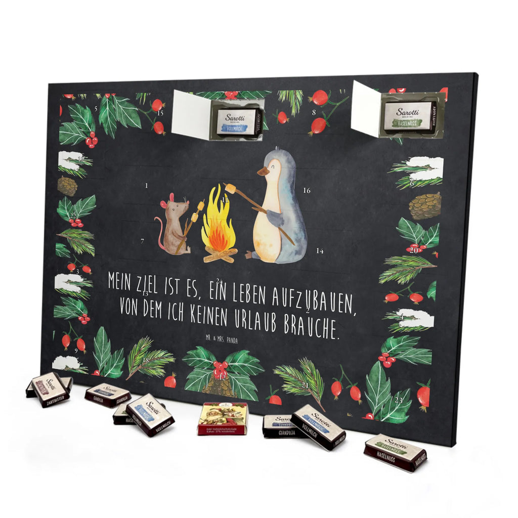 Chocolate advent calendar Penguin campfire North Pole, Penguins, mouse, penguins, everyday office life, new start, life motto, fire, work, campfire, life motivation
