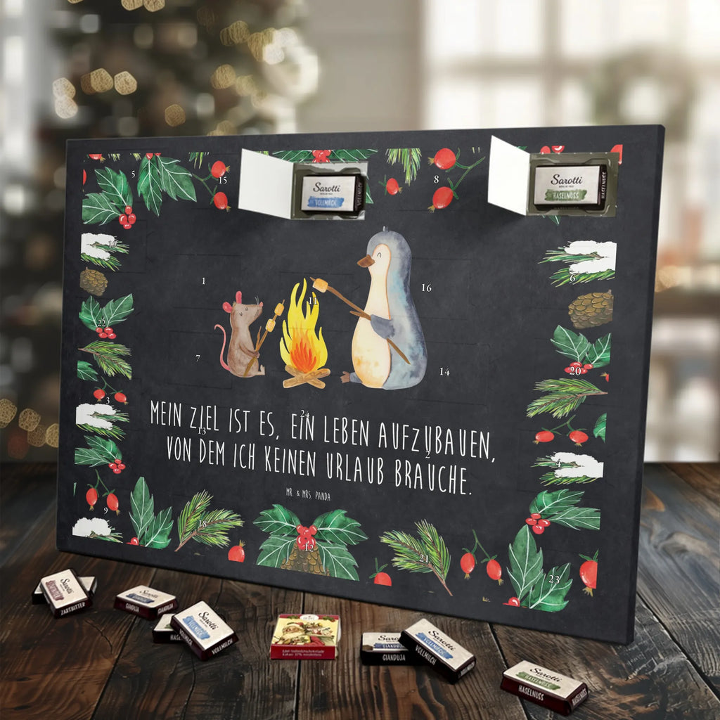 Chocolate advent calendar Penguin campfire North Pole, Penguins, mouse, penguins, everyday office life, new start, life motto, fire, work, campfire, life motivation
