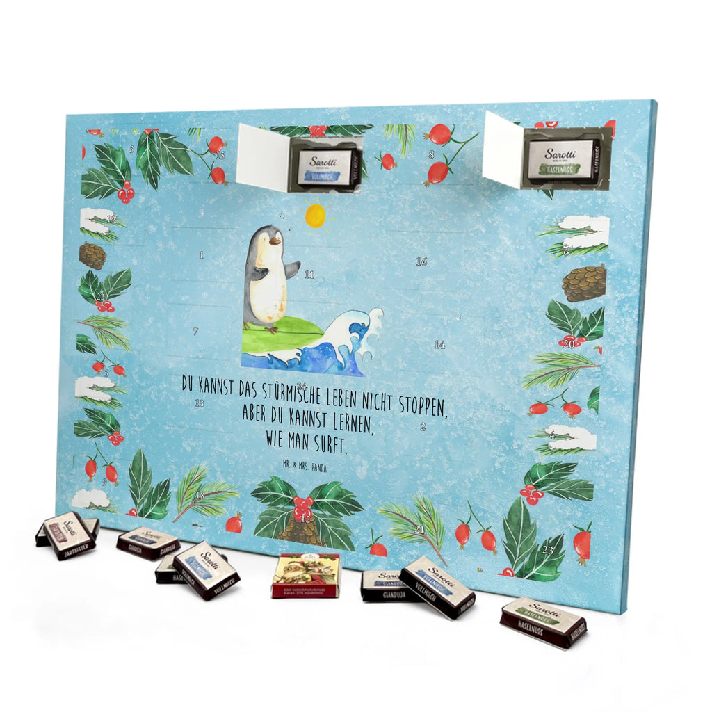 Chocolate advent calendar Penguin surfer North Pole, Penguins, waves, surfing, wave riding, holidays, penguins, surfers